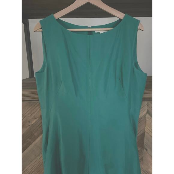 COS Green Sleeveless Cotton Silk Cocoon Dress Sz 12 - Picture 2 of 7